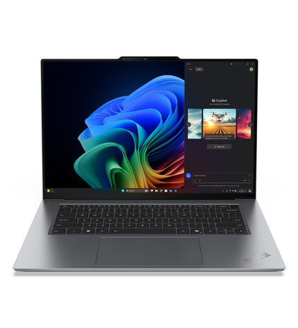 Lenovo ThinkPad X9-15 Gen 1 Aura Edition laptop open with keyboard and screen visible, showcasing sleek design and build quality.