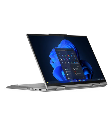 Lenovo 14-inch Ultra 7 laptop with 32GB RAM, 1TB SSD, QWERTY Spanish keyboard, Intel Core Ultra 7 processor, sleek design.