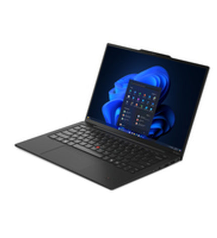 Lenovo 14-inch laptop with Intel Core Ultra 7, 32GB RAM, 1TB SSD, QWERTY Spanish keyboard, sleek and modern design.