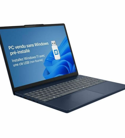Lenovo laptop with 1TB storage, AZERTY keyboard, used for calculations or computing tasks, shown in the image.