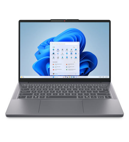 Lenovo IdeaPad Slim 3 14-inch laptop with Intel Core i7, 24GB RAM, and 512GB SSD, shown open on a desk.