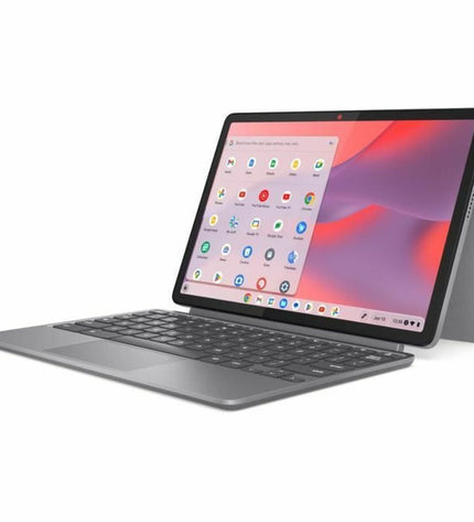 Lenovo 10.95-inch laptop with Kompanio 838 processor, 8GB RAM, and 128GB SSD, open showing keyboard and screen.