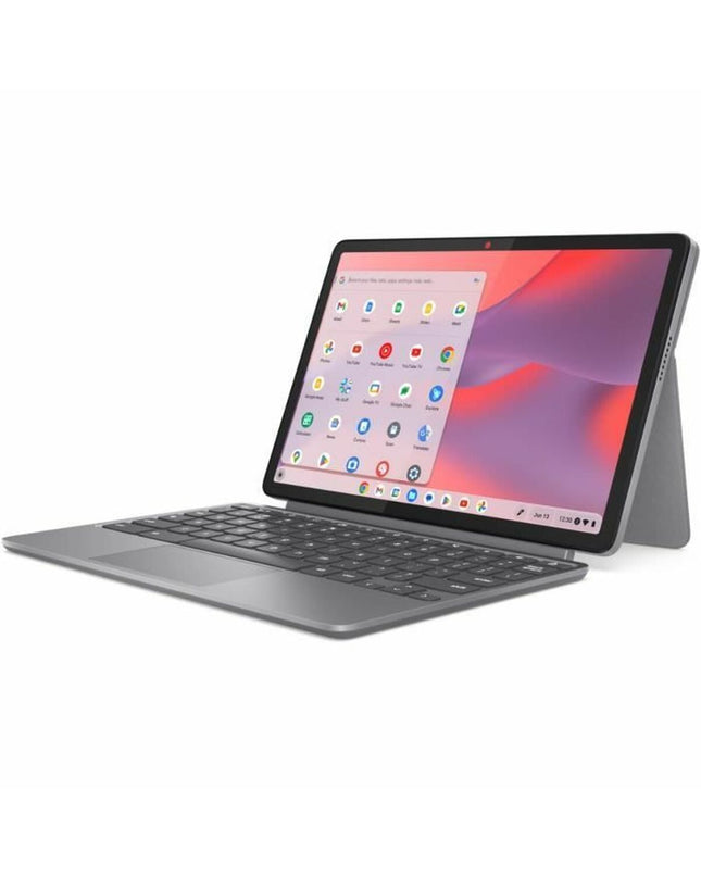 Lenovo 10.95-inch laptop with Kompanio 838 processor, 8GB RAM, and 128GB SSD, open showing keyboard and screen.