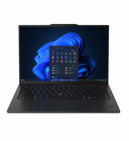 Lenovo 14-inch laptop with Intel Core Ultra, 32GB RAM, 1TB SSD, QWERTY Spanish keyboard, sleek and modern design.