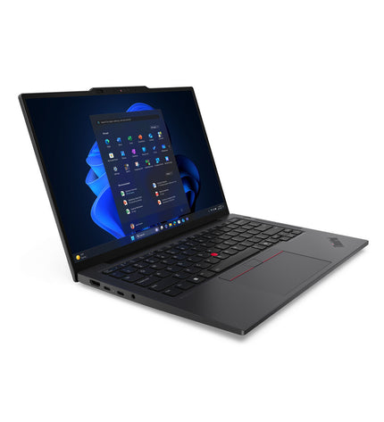 Lenovo X13 Core Ultra 5 laptop with 13.3-inch display, 32GB RAM, and 512GB SSD, shown from an angled side view.