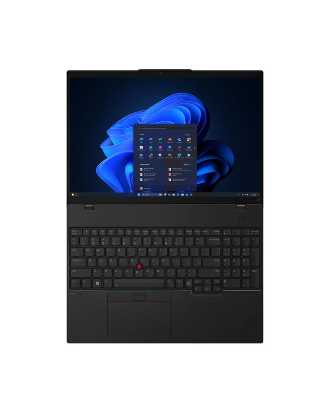Lenovo 21SA002DSP 16-inch laptop with Intel Core Ultra 7, 16GB RAM, and 512GB SSD, showing the laptop open with keyboard and screen