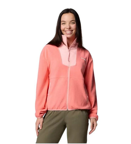 Columbia Sequoia Grove™ full-zip fleece jacket for women, with a bright yellow fleece interior and outdoor style.