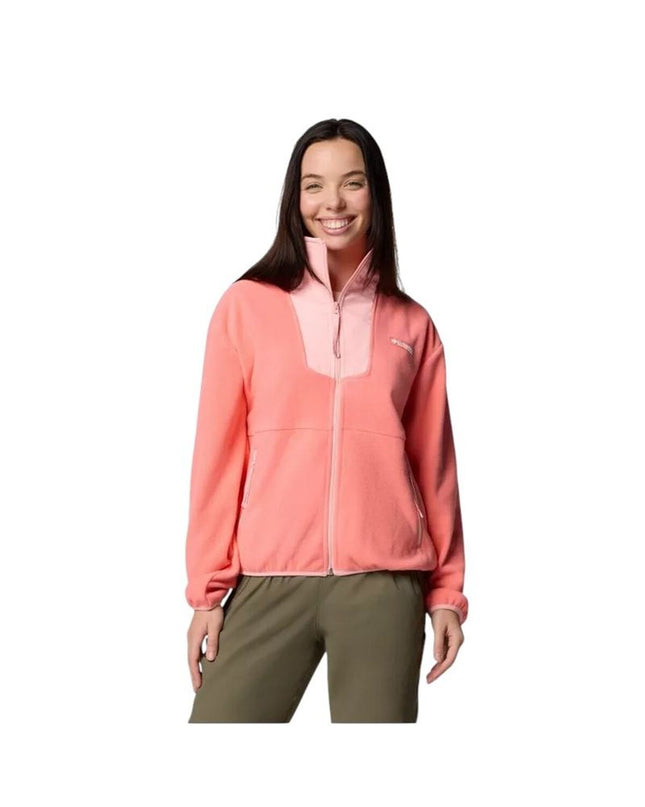 Columbia Sequoia Grove™ full-zip fleece jacket for women, with a bright yellow fleece interior and outdoor style.