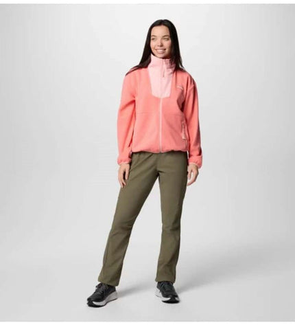 Columbia Sequoia Grove™ fleece lining full zip jacket for women, ideal for outdoor activities, shown in a vibrant yellow color.