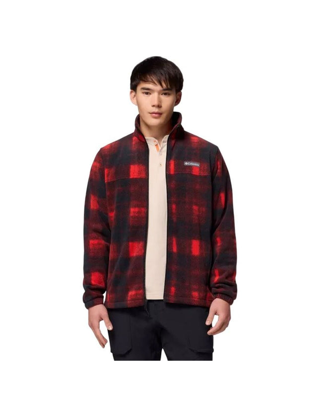 Columbia men's fleece lining for outdoor hiking jacket, printed design, suitable for camping and outdoor activities.