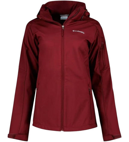Columbia Cascade Ridge II women's sport jacket in red, outdoor and sportwear, front view showing lightweight waterproof design.