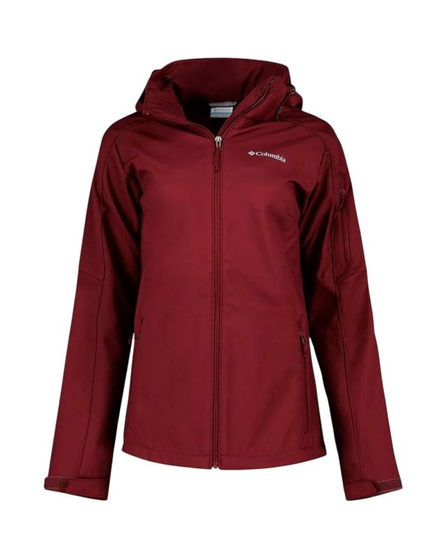 Columbia Cascade Ridge II women's sport jacket in red, outdoor and sportwear, front view showing lightweight waterproof design.