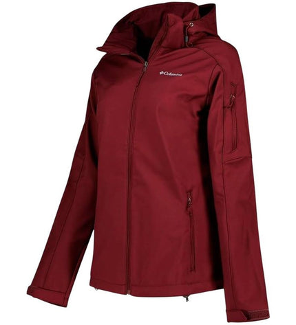 Columbia Cascade Ridge II women's red sport jacket, outdoor and activewear, with a zipper front and hood.