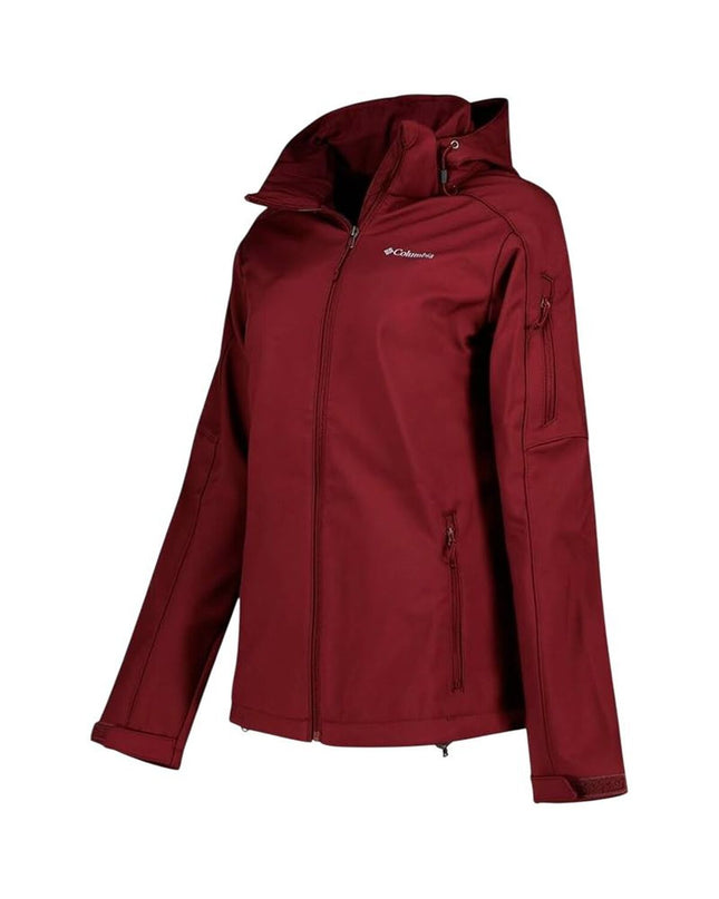 Columbia Cascade Ridge II women's red sport jacket, outdoor and activewear, with a zipper front and hood.