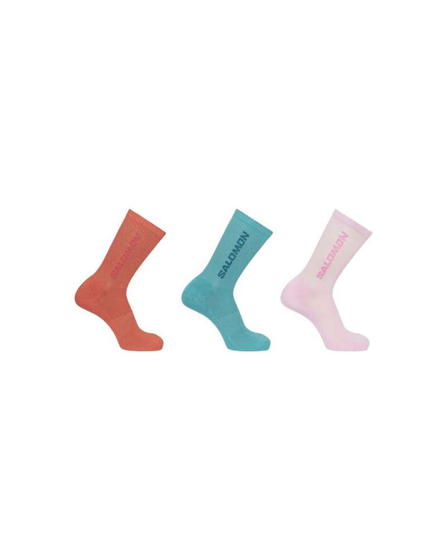 Salomon Everyday Crew sock pack featuring three pairs of sport and outdoor crew socks for hiking and outdoor activities.