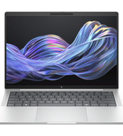 HP B68ZZET#ABE 14-inch laptop with Intel Core Ultra 5, 16GB RAM, and 512GB SSD, shown from a side angle.