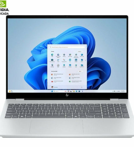 HP OmniBook 7 AI laptop with 16-inch display, Intel Core Ultra 7, 32GB RAM, 1TB SSD, Nvidia GeForce RTX 4050, sleek design.