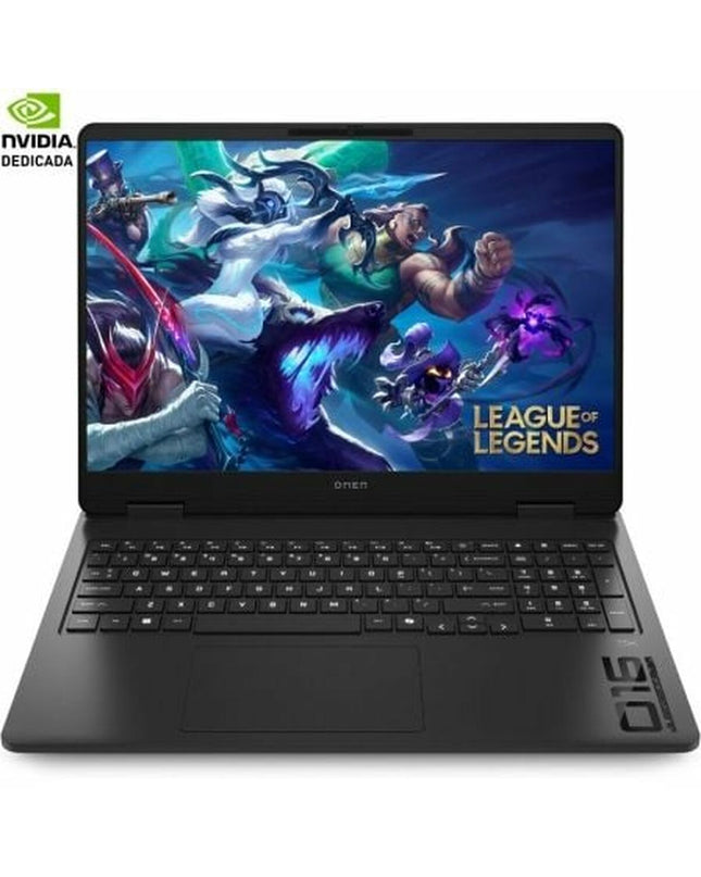 HP BK6K1EA 16-inch laptop with 32 GB RAM and 1 TB SSD, shown from a side angle with keyboard and screen visible.
