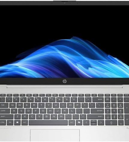 HP laptop for calculating tasks with a sleek design, featuring a keyboard and screen visible in the image.
