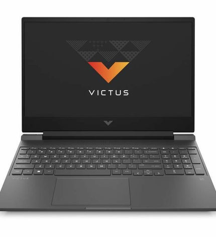 HP laptop with calculator function, sleek design, and keyboard visible, ideal for computing tasks and productivity.