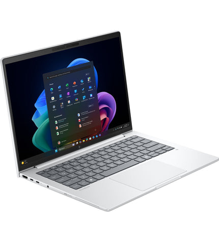 HP laptop with 14-inch display, Intel Core Ultra 7, 32GB RAM, and 1TB SSD, shown with open screen and keyboard.