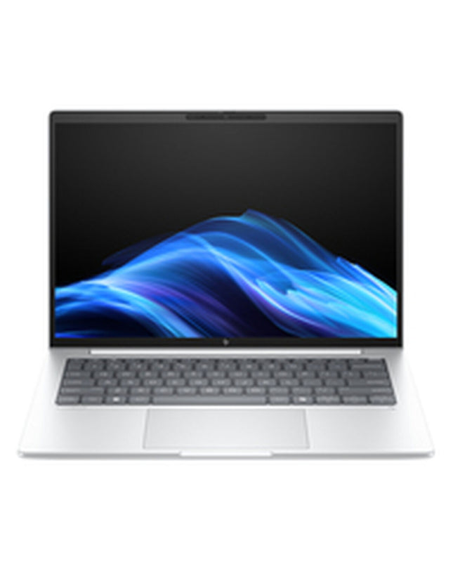 HP AD2Z1ET 14-inch laptop with Intel Core Ultra 5 processor, 32GB RAM, and 512GB SSD, shown with open screen and keyboard