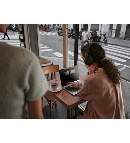 HP AD2Z8ET#ABE 13.3-inch laptop with Intel Core Ultra 5 processor, 16GB RAM, and 512GB SSD, shown from the side angle.
