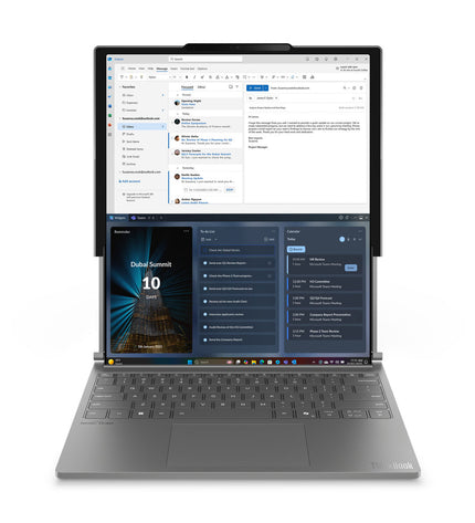 Lenovo 14-inch laptop with Intel Core Ultra 7 processor, 32GB RAM, 1TB SSD, QWERTY Spanish keyboard, sleek design