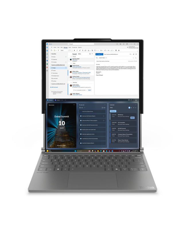 Lenovo 14-inch laptop with Intel Core Ultra 7 processor, 32GB RAM, 1TB SSD, QWERTY Spanish keyboard, sleek design