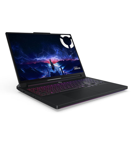 Lenovo 83F500DASP 16-inch laptop with 2TB SSD, Qwerty Spanish keyboard, sleek design, and calculator software interface.
