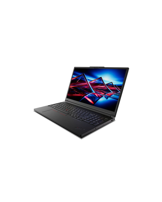 Lenovo 16-inch laptop with 32GB RAM, 1TB SSD, QWERTY keyboard, Spanish layout, suitable for computing tasks.