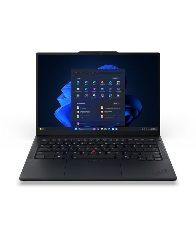 Lenovo 14-inch laptop with Intel Core Ultra 7, 32GB RAM, 1TB SSD, and Intel Arc 140 graphics, shown from a front angle.