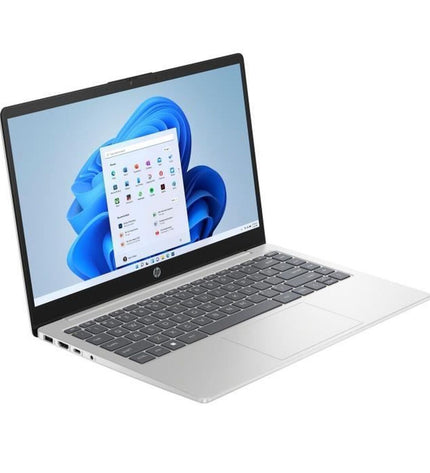 HP laptop with calculator function, sleek design, and keyboard visible, ideal for computing and productivity tasks.