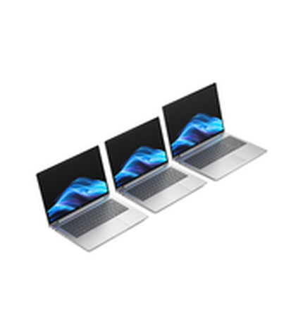 HP 14-inch laptop with Intel Core Ultra 5, 32GB RAM, and 1TB SSD, showing the sleek laptop design and screen.