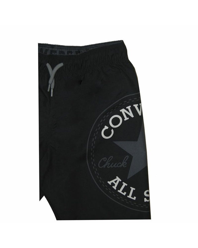 Black Converse men's swim trunks with wrap-around design, suitable for water sports and outdoor activities.