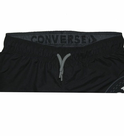 Converse men's black wrap-around swim trunks for water sports, featuring sporty design and comfortable fit.