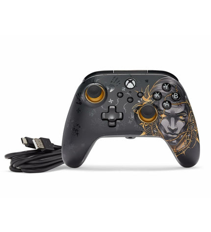 Powera gaming remote control for plug-and-play consoles, electronic gaming controller with ergonomic design and button layout.