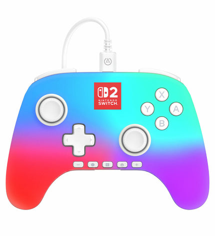 Portable Powera gaming console, electronic toy and gaming device, with colorful buttons and screen for handheld gaming fun.