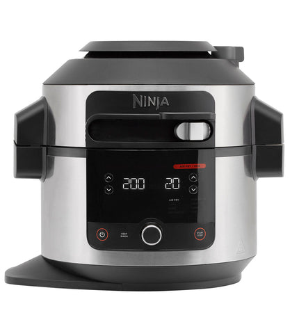 Ninja OL550EU food processor in black with 6-liter capacity and 1000W power, featuring multiple attachments for kitchen use.