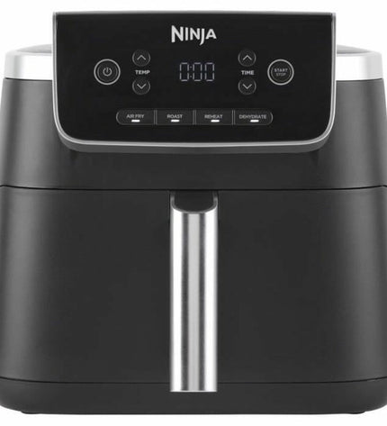 Ninja 2000W deep fryer in black with digital controls and basket, compact electric kitchen appliance for frying.