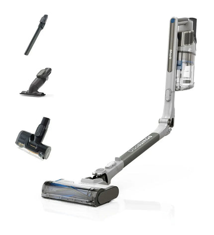 Shark IZ380EUT steel cordless vacuum cleaner for home cleaning, with a sleek design and detachable handheld unit.