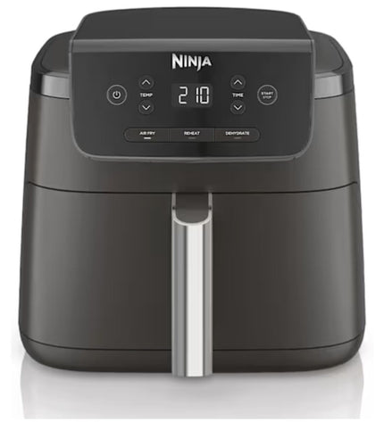 NINJA AF170EU 4-in-1 air fryer, compact kitchen appliance with digital display and black finish, suitable for healthy frying.