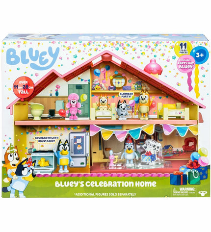 Bluey playset with colorful figures and accessories, featuring Bluey and friends from the Bluey toy and action figure collection.