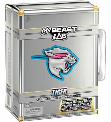 Moose Toys Mr. Beast Lab Tiger action figure from the Speelgoed en games collection, detailed plush tiger toy for kids.