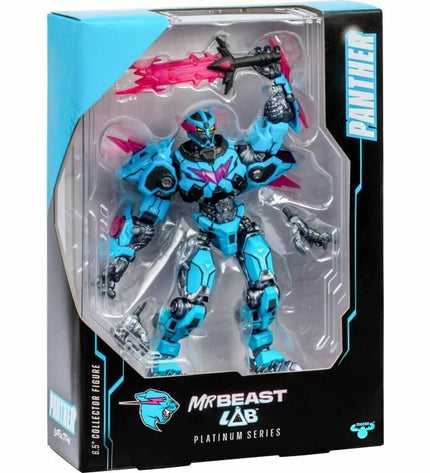 MrBeast Lab action figure toy, detailed superhero-style figure from the MrBeast Lab playset, with vibrant colors and accessories.