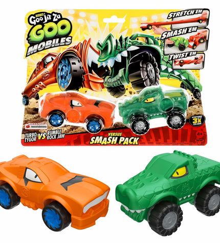 Moose Toys Turbo Tyger and Rumbler Jaw action figures from the Turbo Tyger vs Rumbler set, featuring detailed toy figures for play.