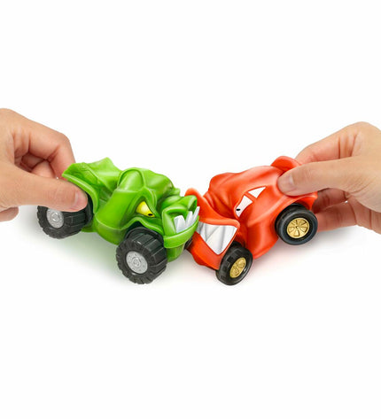 Moose Toys Turbo Tyger and Rumbler Jaw action figures from the Turbo Tyger vs Rumbler collection, detailed toy figurines for play.