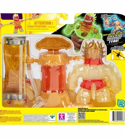 Goo Jit Zu actiefiguur van speelgoed en games, kleurrijk poppetje met flexibele ledematen en gedetailleerde gezichtszijde.