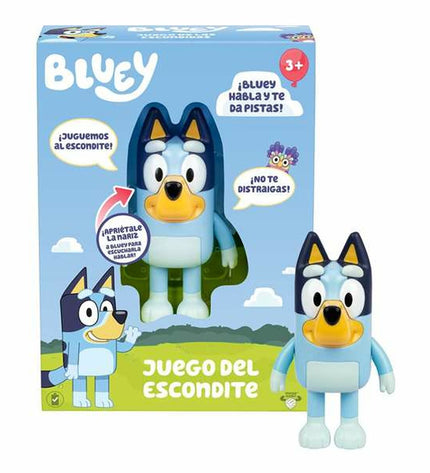 Bluey interactive pet toy, electronic Bluey game for kids, featuring a blue plush house pet with playful features.