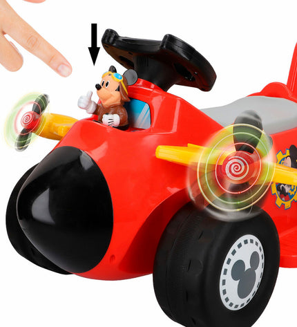 Mickey Mouse 6V electric toy car for kids, battery-powered airplane with colorful Mickey Mouse design, suitable for outdoor play